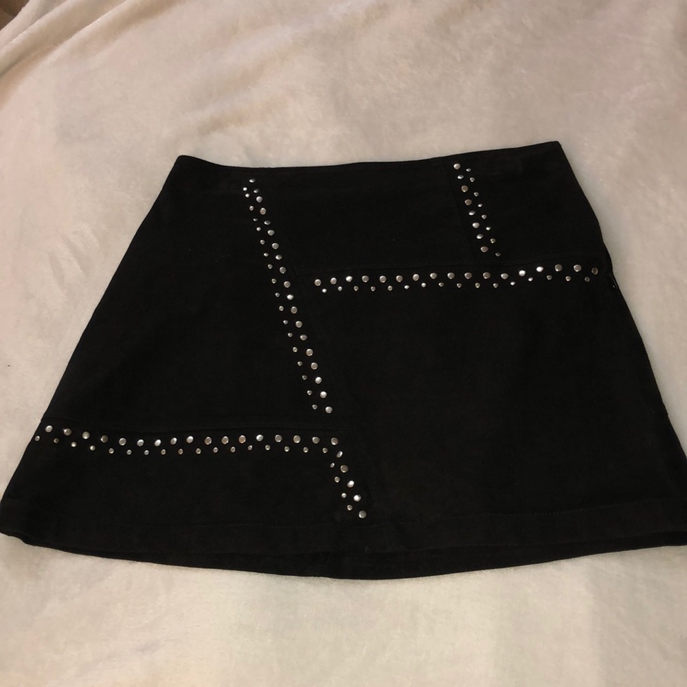 Black Velvet Skirt with metal buttons